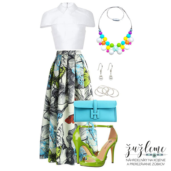 Tip na outfit pre štýlové mamičky / 6. týždeň / Farebná kvetinová maxi sukňa